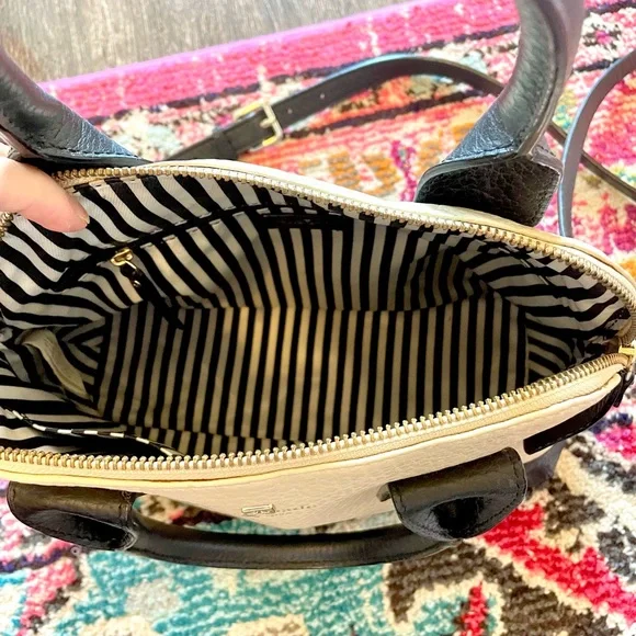🔥🆕Kate Spade Cream & Black Satchel Handbag - Picture 7 of 10